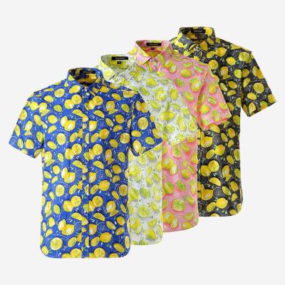 China Anti-pilling Mens Brand Cotton Aloha Hawaiian Style Custom Printed Paisley Flower Beach Short Sleeve Shirt for sale