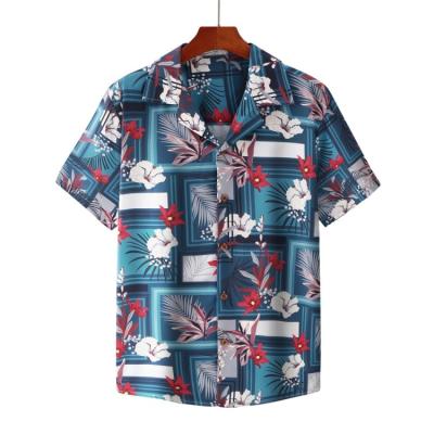 China Latest design eco friendly anti-pilling custom cotton printed aloha hawaiian shirt men casual for sale