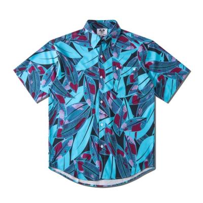 China Anti-pilling new design custom clothing mens button up cotton aloha beach summer vacation shirts for sale