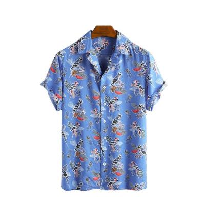 China Custom Hawaiian Short Casual Fabric Summer Viscose Sleeve Printed Anti-pilling Shirt For Men for sale