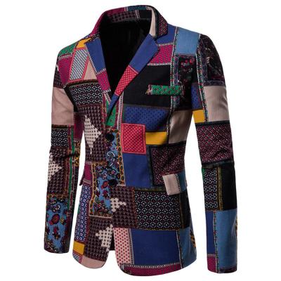 China Anti-wrinkle New Custom Multicolor Cotton And Canvas Men'S Casual Ethnic Style Printed Suit for sale