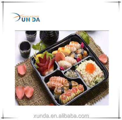 China 5 Compartment Disposable Plastic Tray For SS12 Popular Sushi Food Grade for sale