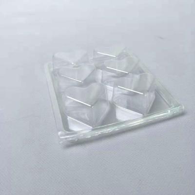 China Wholesale Wax Melt Heart Shape Cavity Plastic Packaging Clamshell For Wax Melting for sale