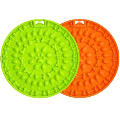 China Sustainable Custom Durable Food Grade Pet Bathing Suction Grooming & Training Slow Feeder Licking Pad Silicone Dog Lick Mat for sale