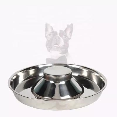 China Cat Slow Down Eating Feeder Puppy Bowl Dog Bowl Stainless Steel Non-Automatic Feeder Slow Bowl Dish Anti Diet Dish For Cat Dog for sale