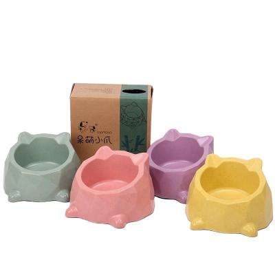 China Lizheng wholesale non-automatic funny design eco-friendly bamboo fiber non slip cute dog bowl for sale