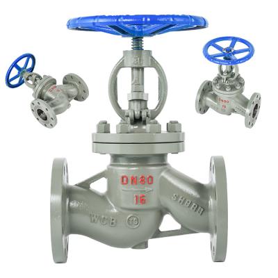 China J41H-16/25C válvula globular de flange de aço fundido controlada por estrutura para meios de água à venda