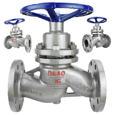 China Flanged Connection Plunger Globe Valve voor stoom DN15-DN250 Gegooid staal US41M-16C Te koop