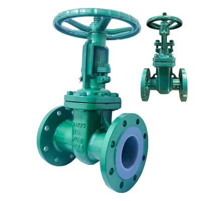 China Flanged Manual Cast Steel PTFE Lined Sluice Gate Valve Z41F46-16C for Water Treatment for sale