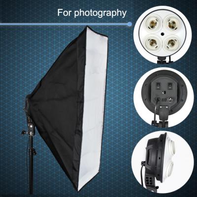 China Photography studio set 50cmx70cm softbox with E27 socket for four bulb fluorescent lamp for sale