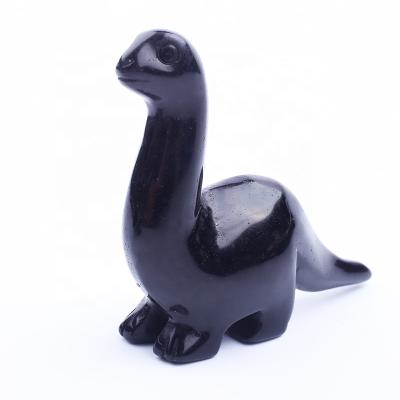 China China Wholesale Natural Crystal Hand Carved Obsidian Dinosaur Crystal Home Furniture for sale