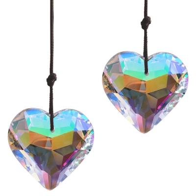 China Hot Selling Crystal Sun Catcher Prism China Crystal Heart Shaped Ball Pendant Lamp Hanging Decoration for sale