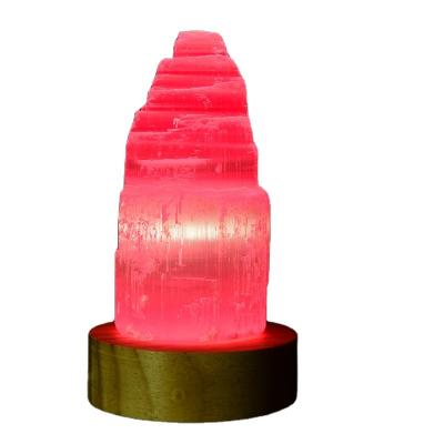 China Natural gypsum tower reiki lamp china selenite ore home decoration crystal craft for sale