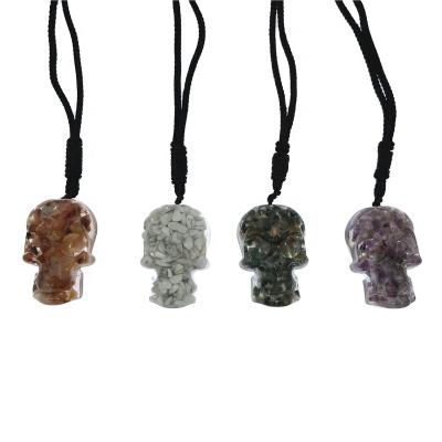 China China Tree of Life Skull Bone Resin Accessories Natural Energy Gravel Necklace Seven Chakras for sale