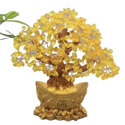 China Wholesale Crystal Stones Crystal Crafts Tree Fortune China Ingot Bead Crystal Tree Healing for sale