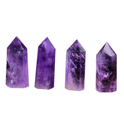 China China Wholesale Hot Selling Amethyst Energy Point Wand Crystal Stone Grinding Single Acute Prism for sale