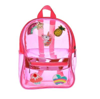 China Soft Fashionable Cute Rainbow Mini Backpack Clear Iridescent Backpack Kids Bag for sale