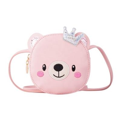 China Durable Cute PU Leather Bear Children Purse Small Change Satchel Fashion Cartoon Animal Cross - Body Bag for sale