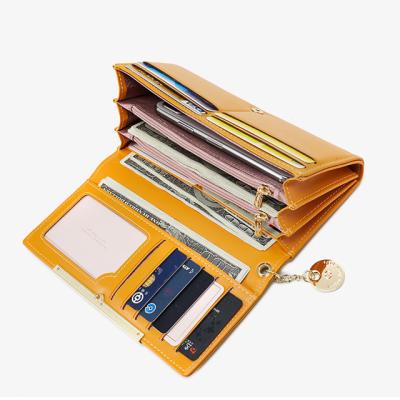 China Luxury Waterproof Custom Leather Wallet For Women Design Ladies Pinch Long Fashionable Card Phone Money Bag for sale