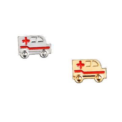 China Europe Ambulance Brooch Red Cross Pins White Metal Medical Crafts For MD Nurse Nurse Graduation Gift For Medical Students Teachers for sale