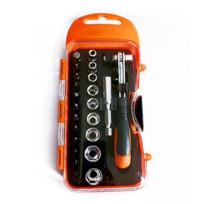 China 23 Multi-Function All-in-One Multifunctional Household Maintenance Tool Kit Ratchet Wrench Socket Screw Batch Screwdriver Combination for sale