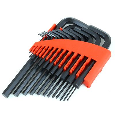 China Chrome Vanadium Steel 25 Pcs SAE Inch Size Allen CR-V Hex Key Metric Key Hex Key Set Black Finish for sale