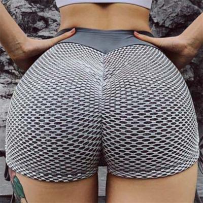 China Breathable high waist yoga fitness mesh sports lifting shorts/women fitness shorts for sale