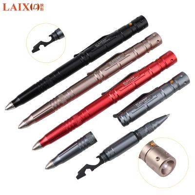 China New style multi-functional aluminum self-defense tactical pen with led flashlight for sale