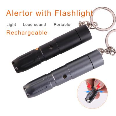 China Portable Loud Loud Noises Portable Loud Sound Alarm For Women Girls Children Elder Self-defense Alarm Emergency LED Key Chain Flashlight With Rechargeable for sale