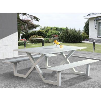 China 2021 modern sale restaurant factory Jiahe style camping aluminum built-in outdoor dining table and chairs for sale