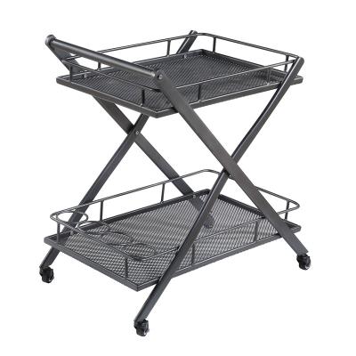 China Home/Restaurant/Hotel Trolley Metal Rolling Space Saving Food Beverage Serving Cart for Outdoor Kitchen Hotel for sale