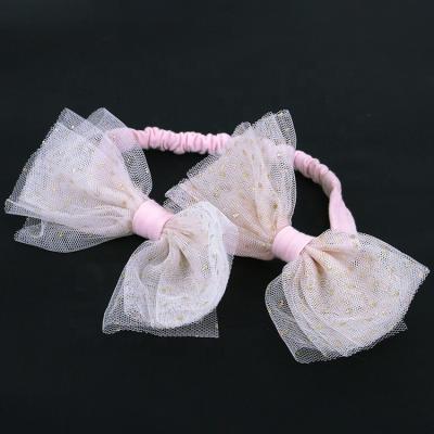 China Fashion wholesale kids fashion polyester lace bow knot headband high quality custom designed baby for sale