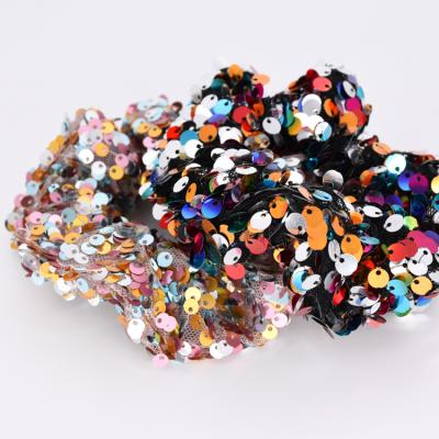 China New Arrival Soft Glitter Ponytail Elastic Scrunchie Hair Ties For Girls for sale