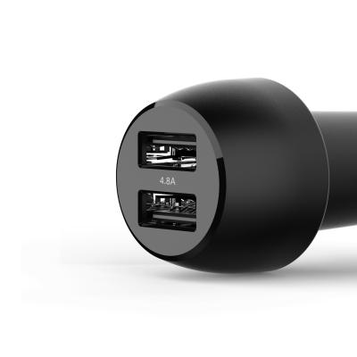 China 24W Mobile Phone 24W Smart Port QH347-4.8A Dual Port Car Charger QC3.0 USB Fast Car Charger Fully Compatible Black UL2089 Smart Port for sale