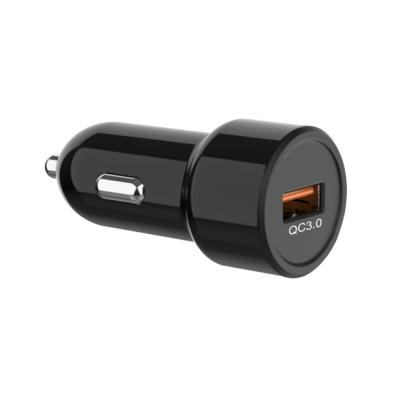 China 2021 HOT NEW Mobile Phone 18W Palladium 1-Port Car Charger QH335-1U Single High Power USB Port Car Charger Charging Quickly Black for sale