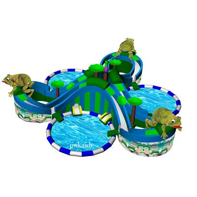 China PVC Inflatable Water Slide And Swimming Pool Water Park Big Kids Slide for sale