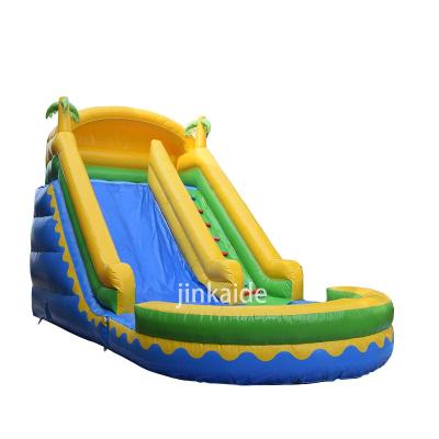 China Kids Summer Large Water Slide Backyard Jumping Adult Water Slide Outdoor Inflatable Inflatable Jump House With Pool for sale