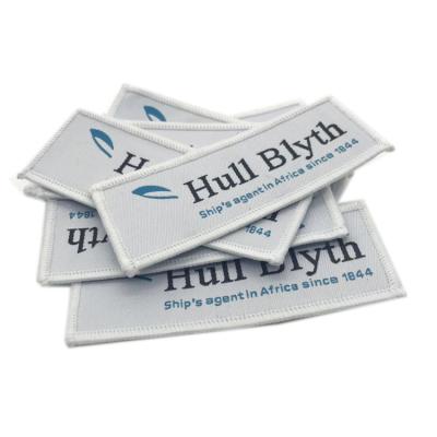 China Woven Machine Embroidered Labels Custom Logo Viable For Garment Accessories for sale