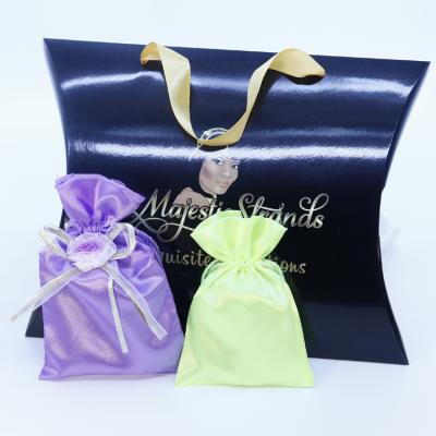 China Meterial Eco - Friendly Wholesale Custom Printed Logo Drawstring Stain Hair Bags for sale