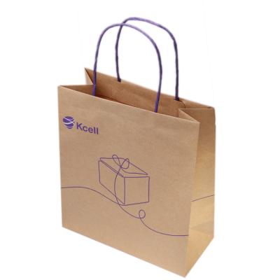 China Customize Resealable Kraft Paper Bag With Handle Cheap Wholesale Custom Brand Logo Paper Kraft Bag for sale