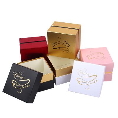 China Recycled Materials Latest 2 Pieces Set Paper Boxes Candle Craft Box Flower Perfume Bottle Packaging Box for sale