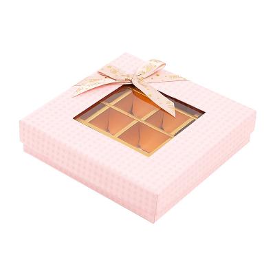 China Recycled Materials Window Square Lattice Exquisite Chocolate Rose Soap Box Gift Box for sale