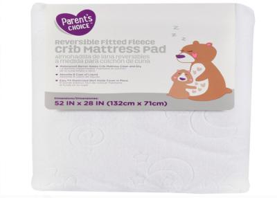 China Reversible Fitted Breathable Crib Mattress Pad Fleece 100% Cotton Top Layer for sale