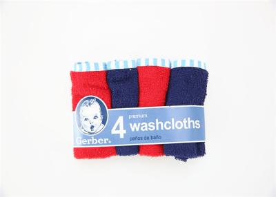 China Kein Leuchtstoff Mittel-Baby-Bad-Waschlappen-4pk gesponnener Waschlappen zu verkaufen