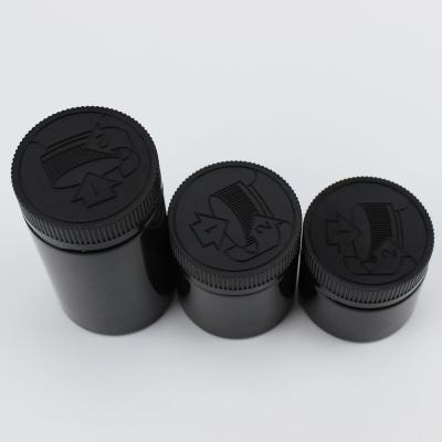 China Personal Care Popular Design 90ml 120ml 230ml Black Plastic Jar With 52mm Black Plastic Child Resistant Cap for sale