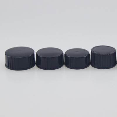 China Non Spill 18mm 20mm 22mm 24mm Black 28mm Plastic PP Seal Up Screw Cap Non Spill With Plastic Insert For Boston Roundd Bottle for sale