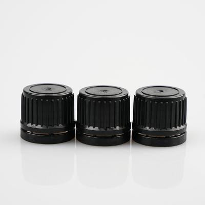 China Non Visible Spill 18mm Dropper Plastic Tamper Caps With Insert For Dispensing Glass Bottles for sale