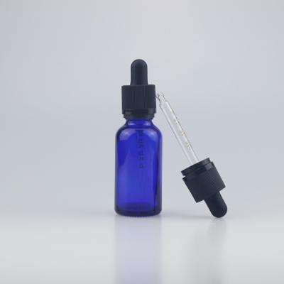 China Spill No 18 415 High Quality Black Plastic CRC Pile Proof Dropper With Scale Glass Pipette For Essential Oil Serum Bottle for sale