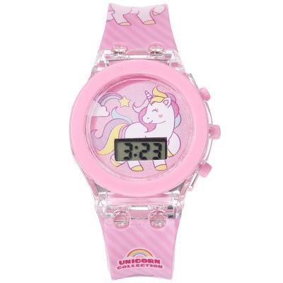 China Pin Buckle Luminous Watch Unicorn Luminous Silicone Electronic Watch Plus Strap Children's Student Cartoon Watch Gift for sale