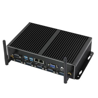 China 1.9GHZ 8K SOYEER MINI Industrial PC i5 4200U 6*COM RS232 RS485 WIFI VGA HD USB Support AES-NI Mini Desktop Computer Fanless 2*LAN RJ45 for sale